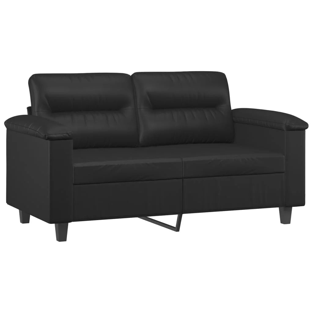Black Faux Leather 2-Seater Sofa S5271