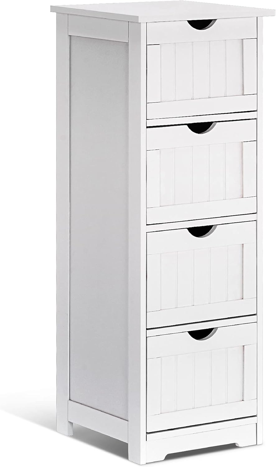 White 4 Drawer Wood Bathroom Storage Cabinet K6861
