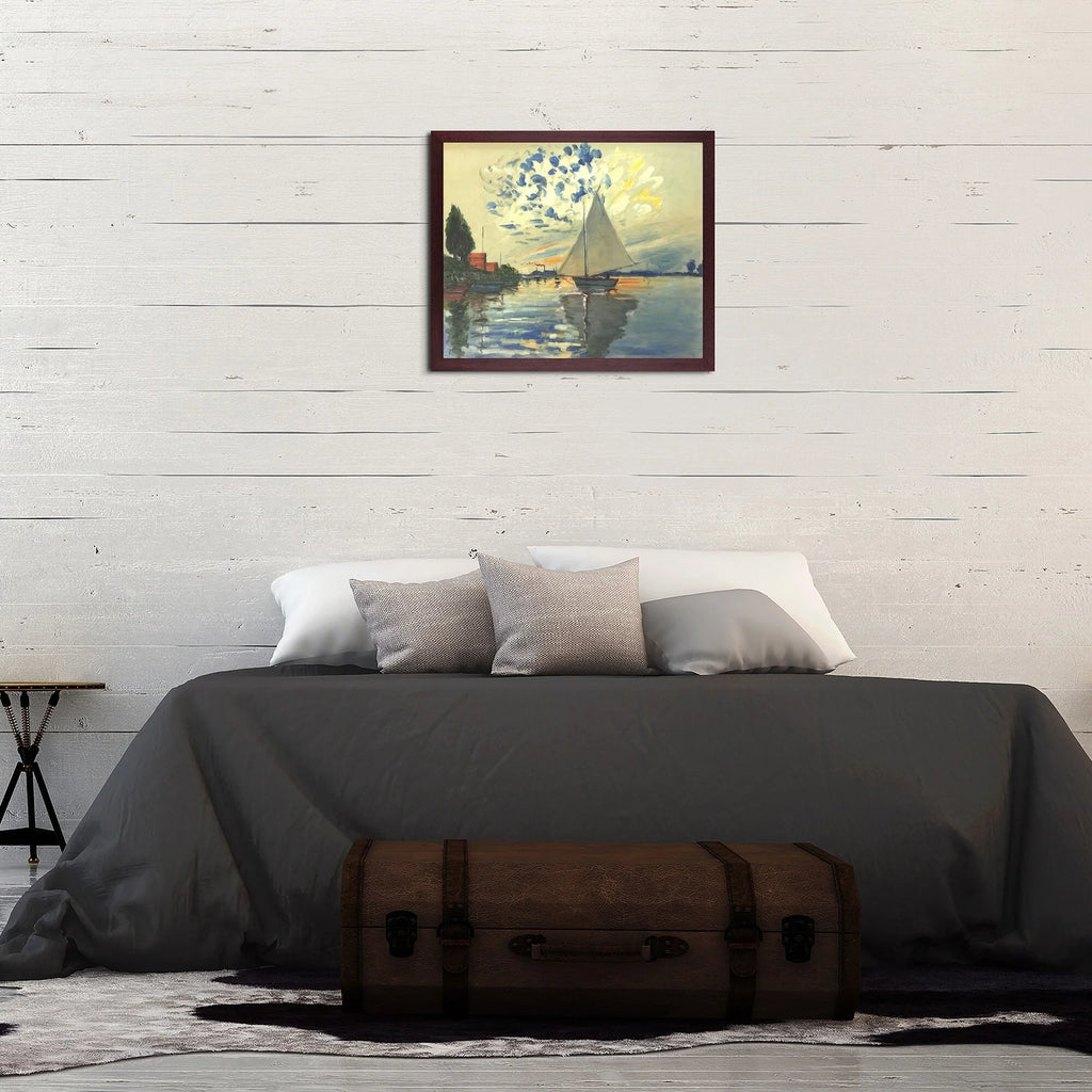 Sailboat with Open Grain Mahogany I372
