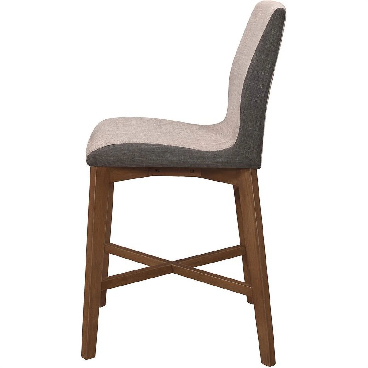 Upholstered Counter Height Stool in Gray-Walnut P5307