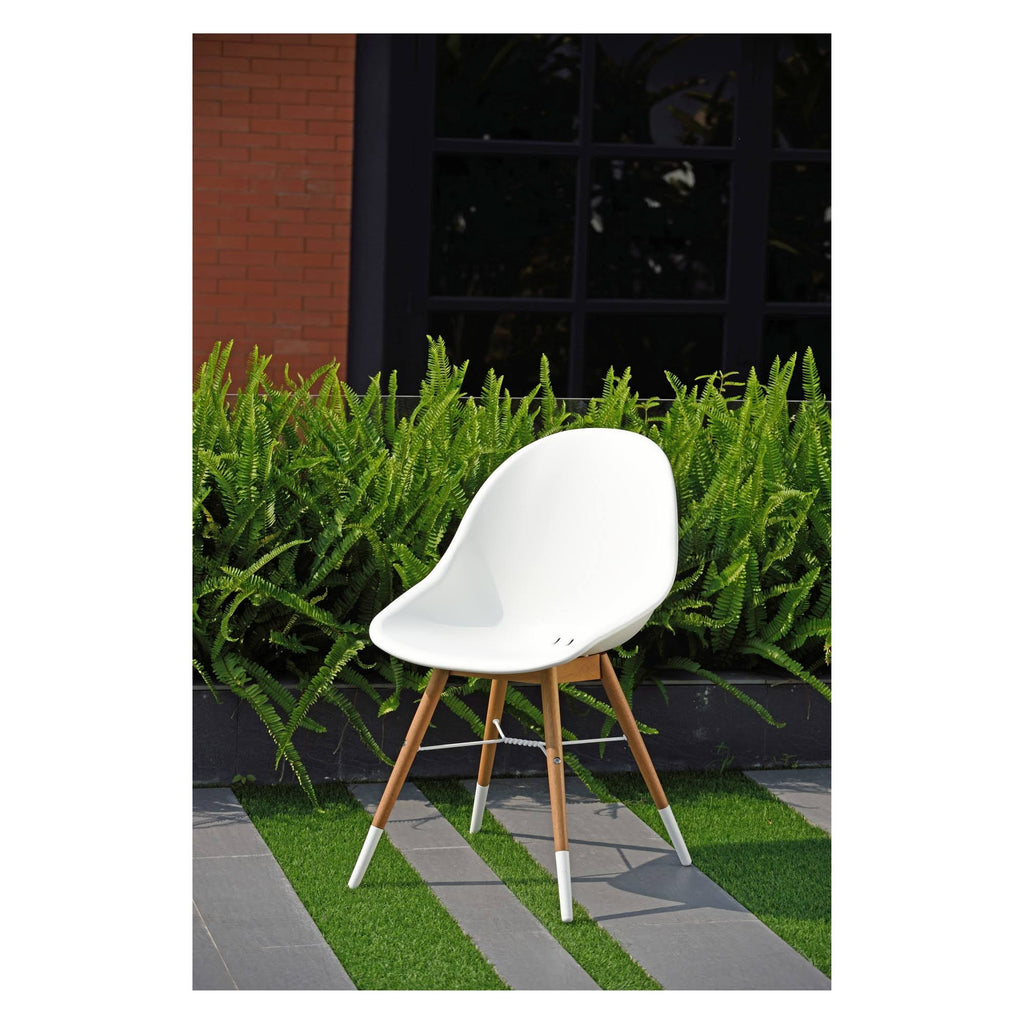 2pc Teak Finish Patio Dining Chair Set G22089