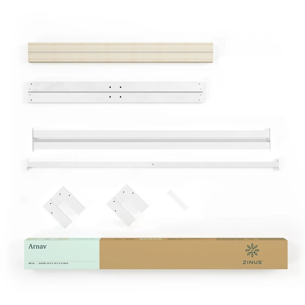 White Metal Platform Bed Frame, Queen X8560