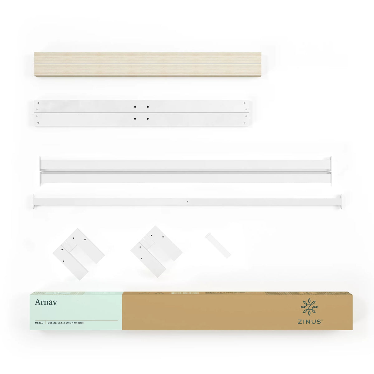 White Metal Platform Bed Frame, Queen X8560