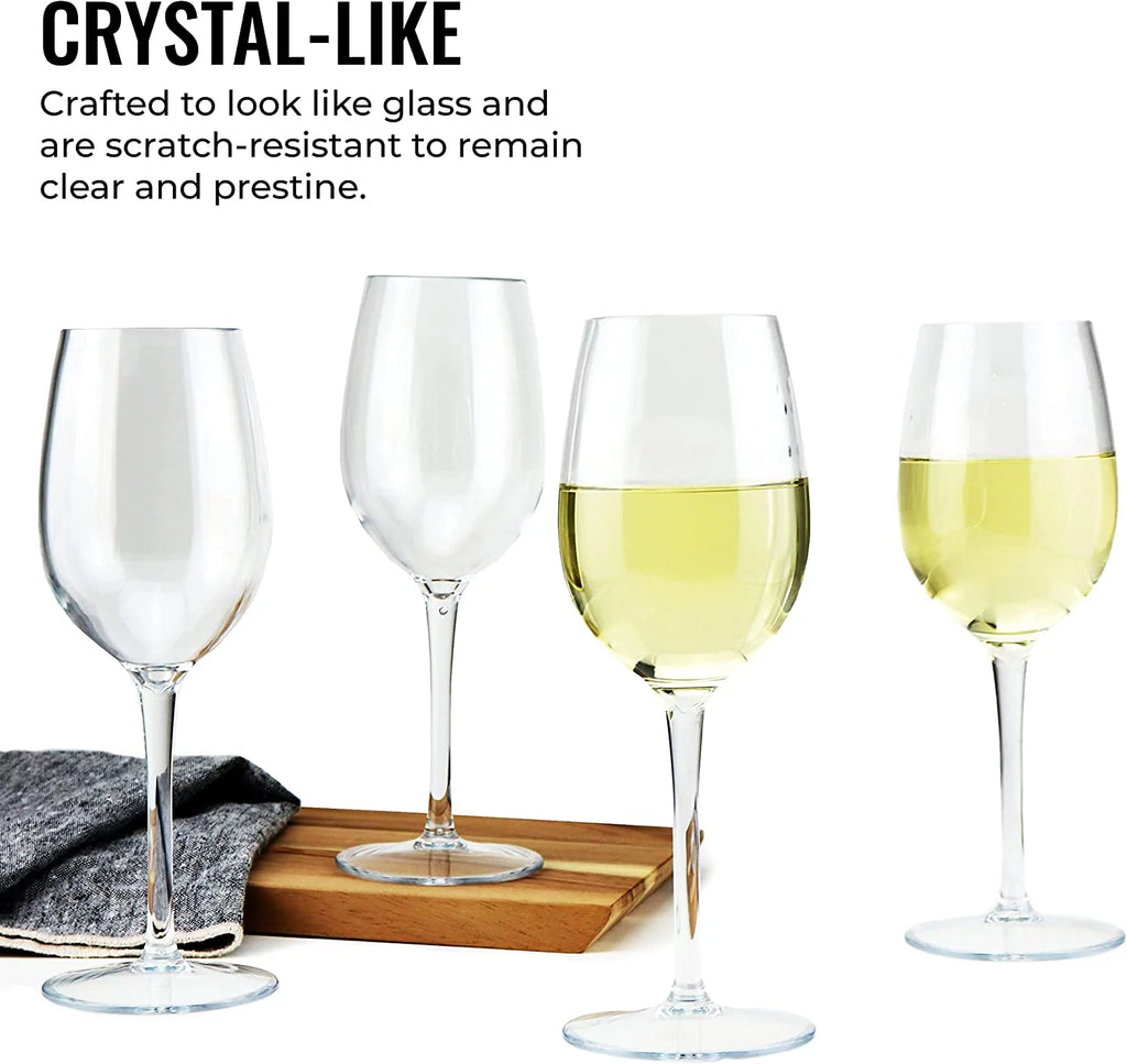 Unbreakable White Wine Glasses, 4 Pack J3840
