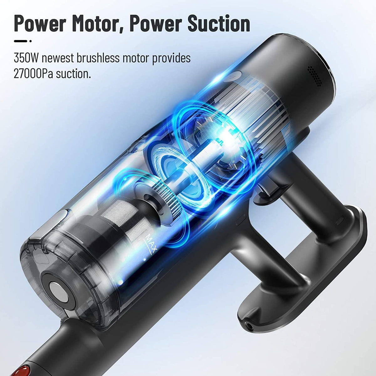 Cordless Vacuum Cleaner, 350W Brushless Motor Stick Vacuum, 45 Minutes Runtime Detachable Battery, 4 in 1 Handheld Lightweight Vacuum J973269