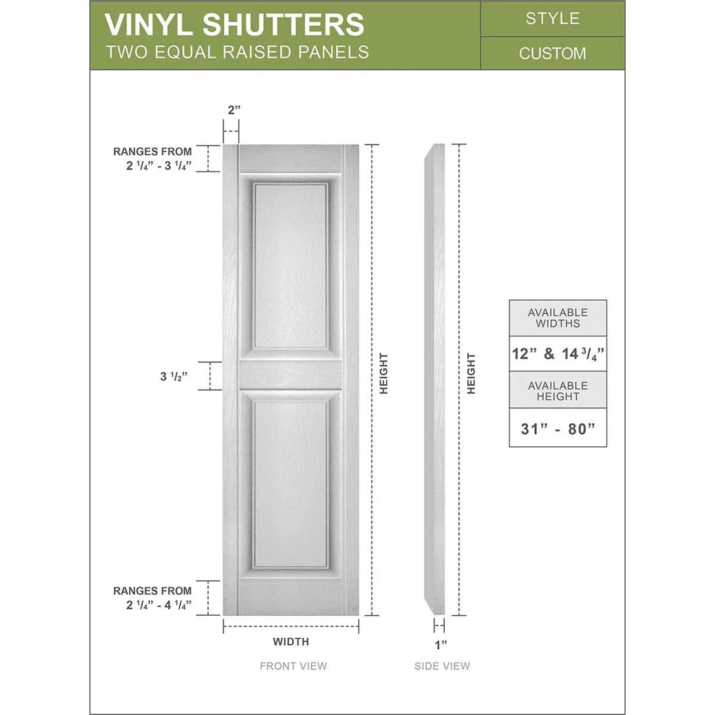 White Raised Panel Shutters Per Pair N401931