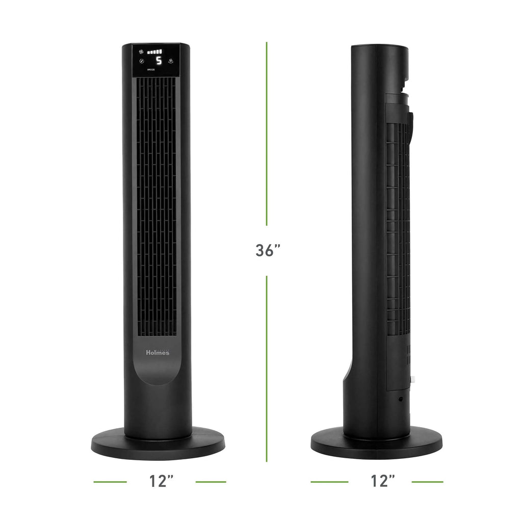 Black Oscillating Digital Tower Fan P1372