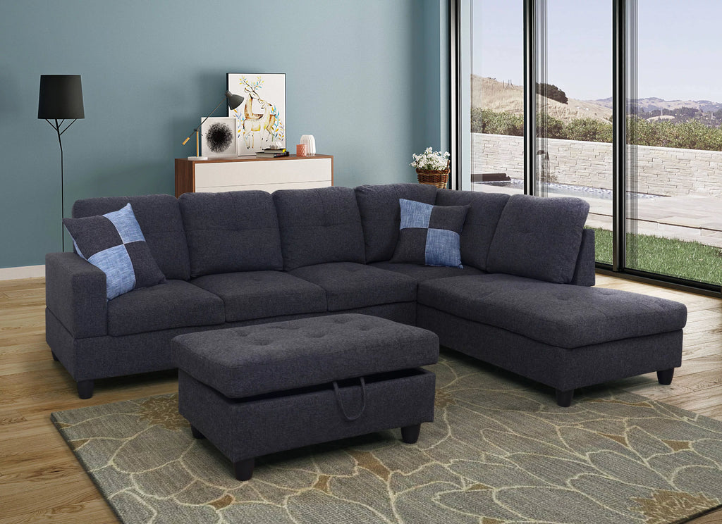 L-Shape Sectional Sofa Set with Right Hand Facing Chaise H14606