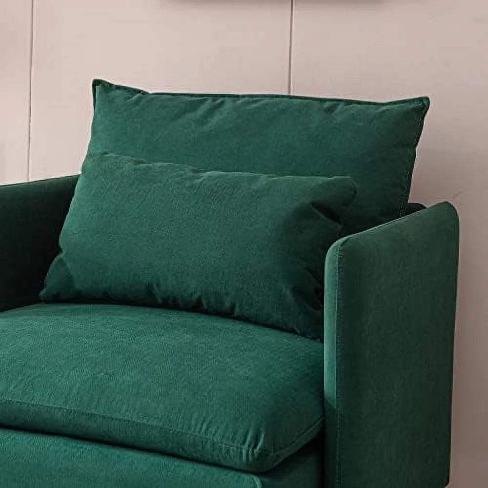 Yellow Linen Fabric Accent Armchair with Pillow I740296
