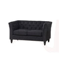 Modern Microfiber Loveseat in Black F361576